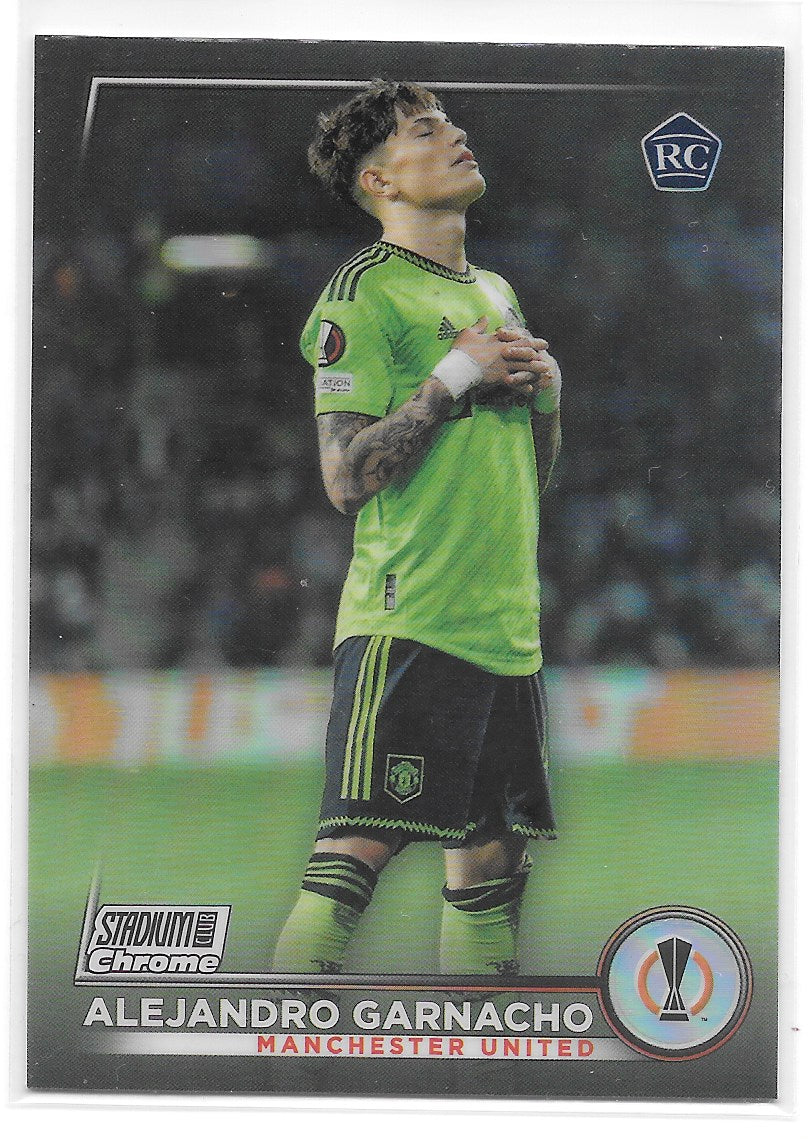 Alejandro Garnacho (Manchester United) Refractor RC Topps Stadium Club Chrome 22-23