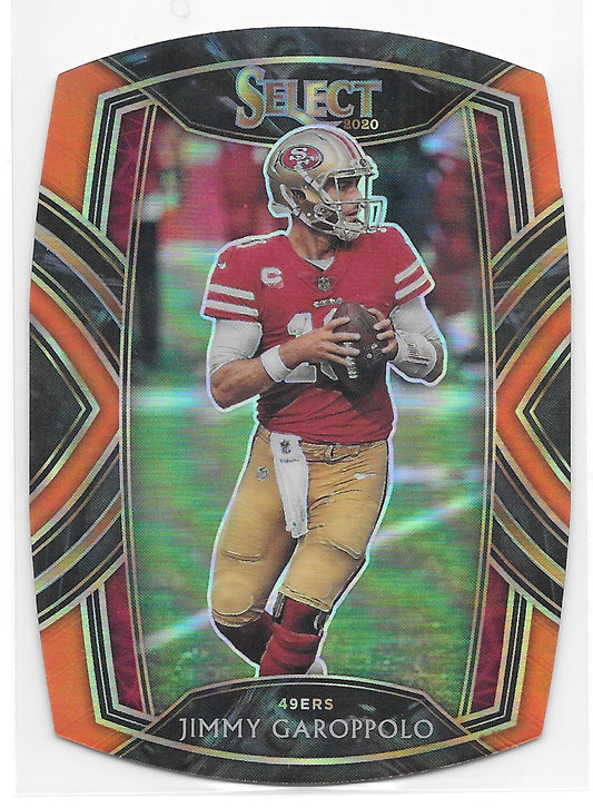 Jimmy Garoppolo (San Francisco 49ers) Club Level Die Cut Orange Panini Select Football 2020