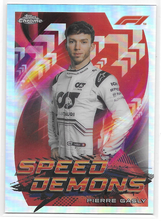Pierre Gasly (Scuderia AlphaTauri) Speed Demons Refractor Topps Chrome Formula 1 2022