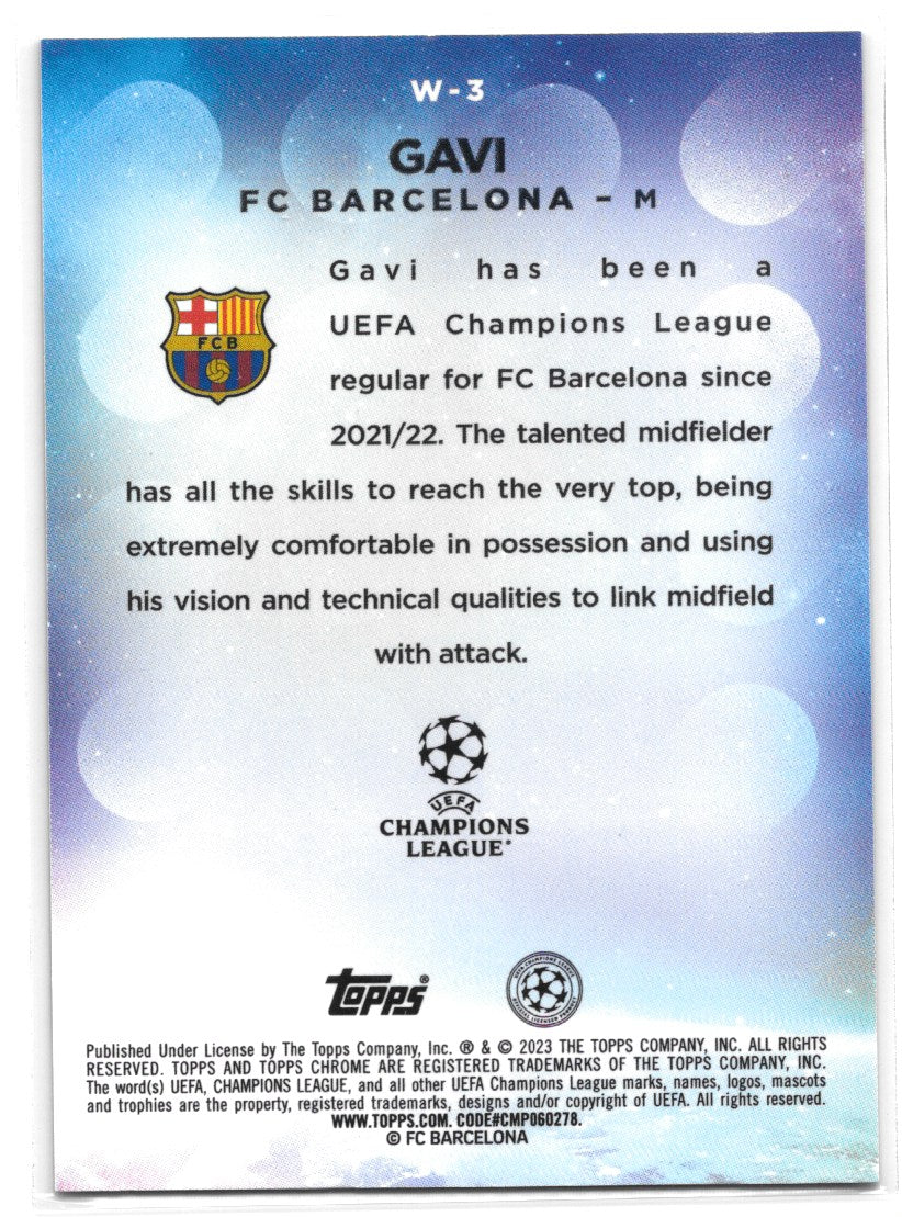 Gavi (FC Barcelona) Wonderkids Topps Chrome UEFA Club Competitions 22-23