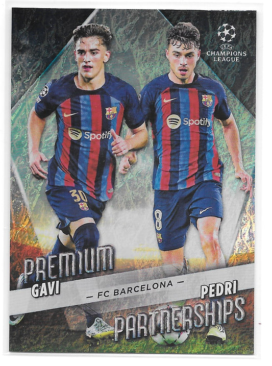 Gavi & Pedri (FC Barcelona) Premium Partnerships Topps JADE Edition UEFA Club Competitions 22-23