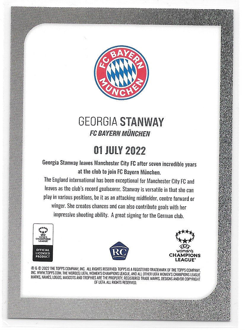 Georgia Stanway (FC Bayern Munchen) Rookie Card Topps UEFA Summer Signings 22-23