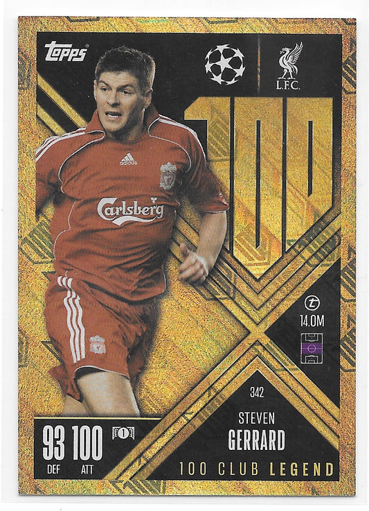Steven Gerrard (Liverpool FC) 100 Club Legend Topps Match Attax Extra 24-25