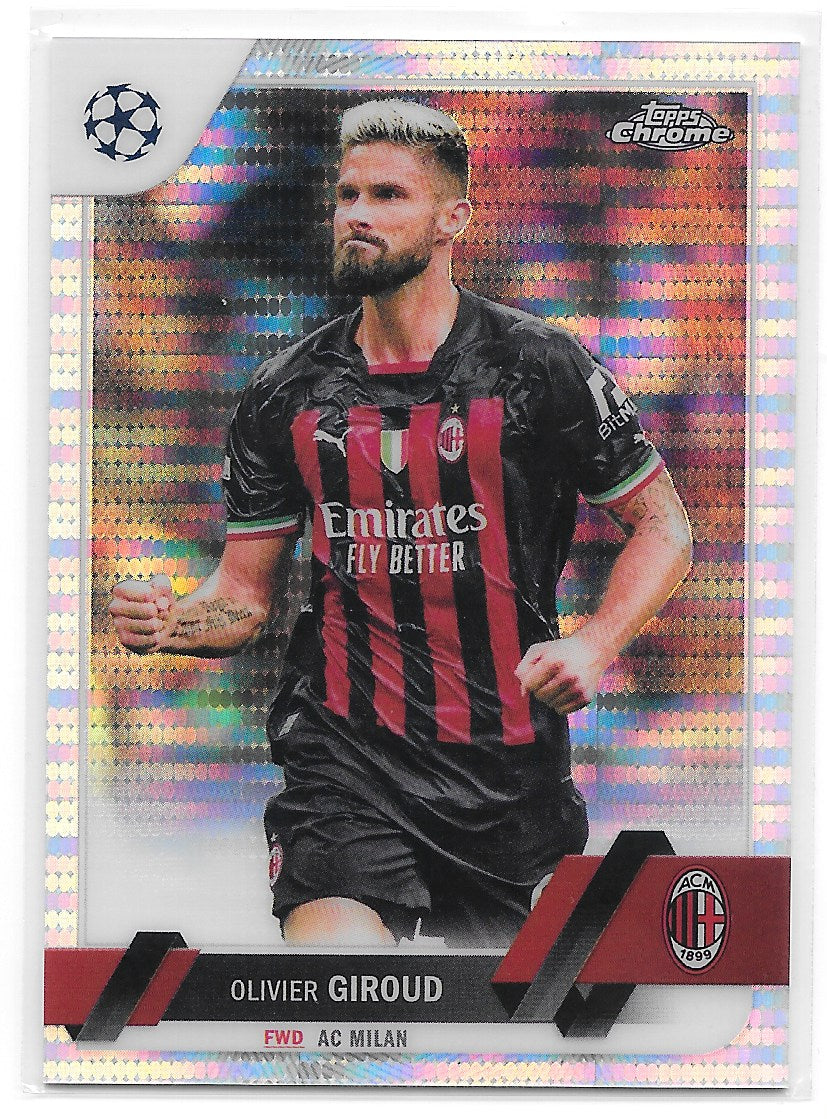 Olivier Giroud (AC Milan) Pulsar Refractor Topps Chrome UEFA Club Competitions 22-23