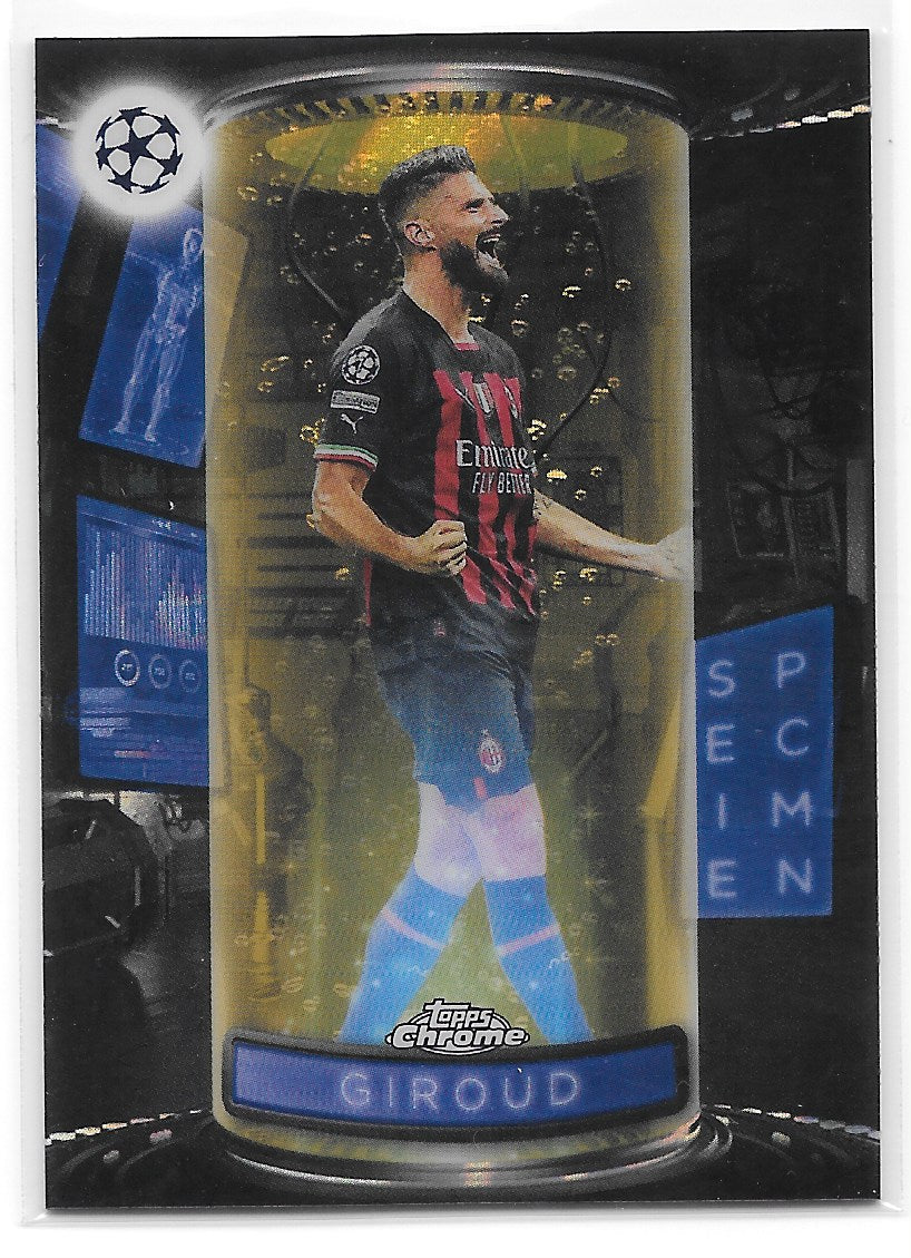 Olivier Giroud (AC Milan) Specimen Gold Lava SP Topps Chrome UEFA Club Competitions 22-23