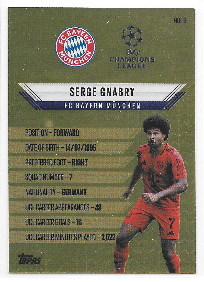 Serge Gnabry (FC Bayern Munchen) Gold Edge Edition Topps Match Attax Extra 24-25