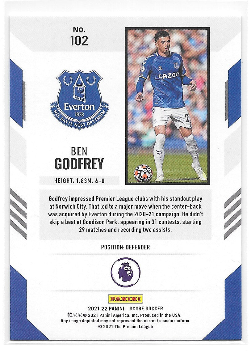 Ben Godfrey (Everton) Blue Laser /49 Panini Score Premier League 21-22