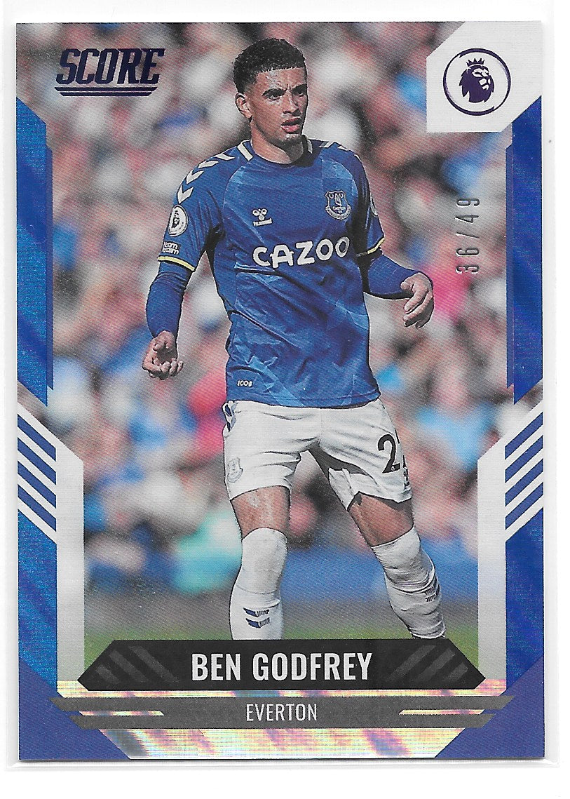 Ben Godfrey (Everton) Blue Laser /49 Panini Score Premier League 21-22