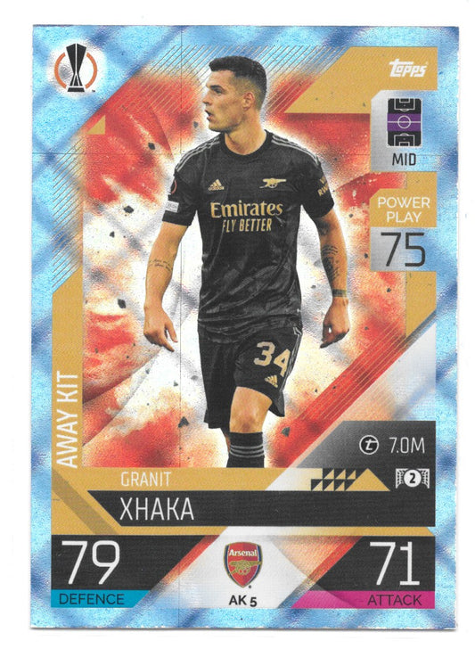 Granit Xhaka (Arsenal FC) Crystal Blue Away Kit Match Attax 2023