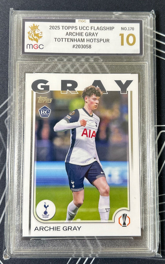 Archie Gray (Tottenham Hotspur) Rookie Card Topps UCC Flagship 24-25 MGC 10