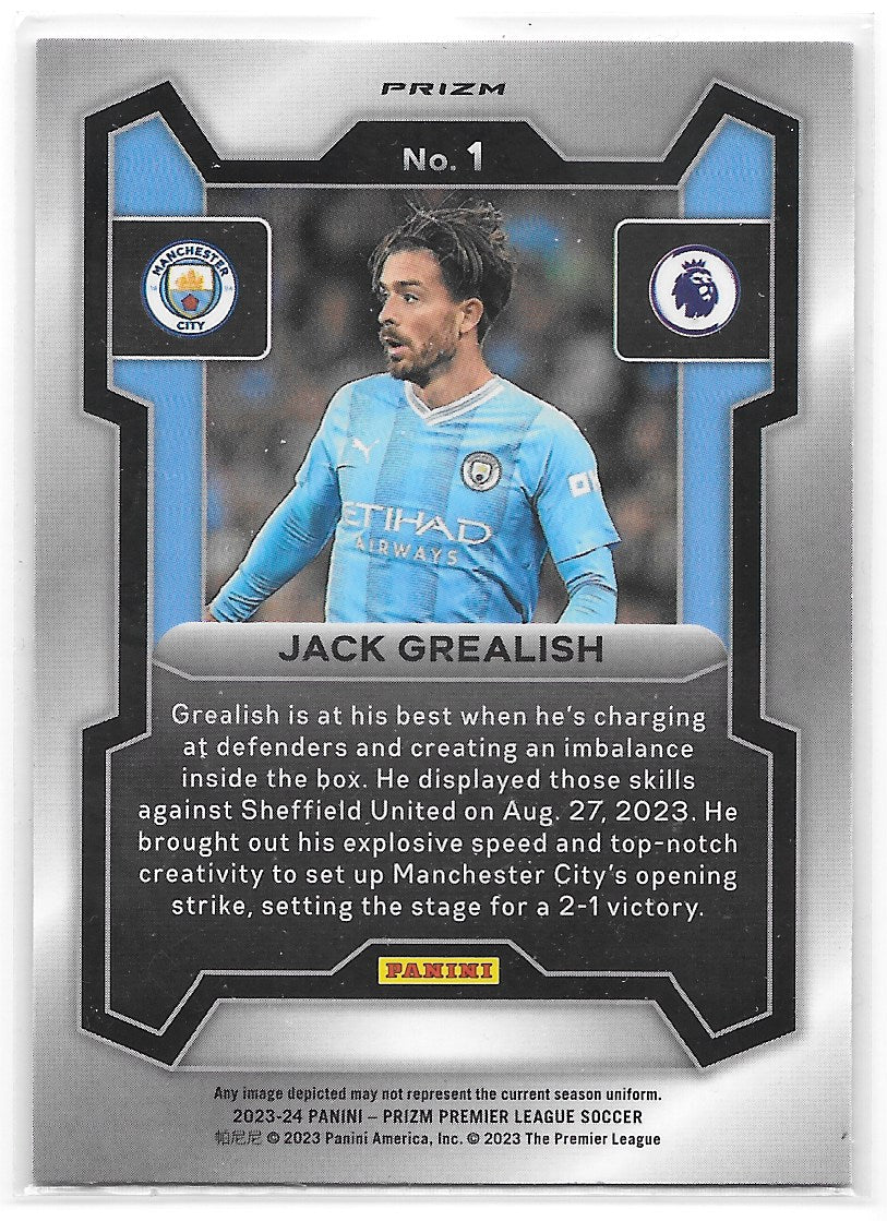 Jack Grealish (Manchester City) Silver Panini Prizm Premier League 23-24