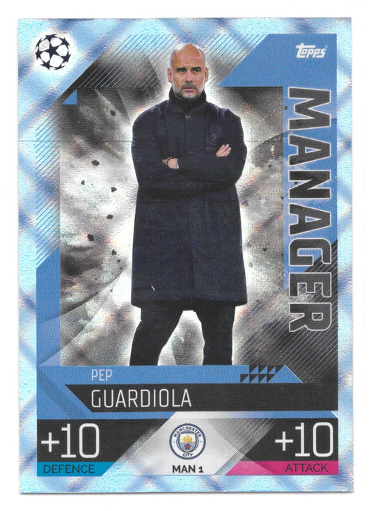 Pep Guardiola (Manchester City FC) Crystal Blue Manager Match Attax 2023