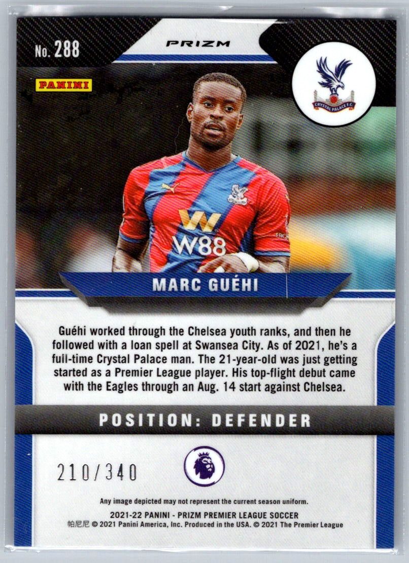 Marc Guehi (Crystal Palace) Blue Prizm /340 RC Panini Prizm Premier League 21-22