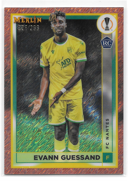 Evann Guessand (FC Nantes) Rose Gold Shimmer Refractor /299 RC Topps Merlin Chrome UCC 22-23