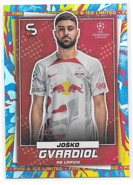 Josko Gvardiol (RB Leipzig) Fire & Ice Limited Topps SuperStars 22-23