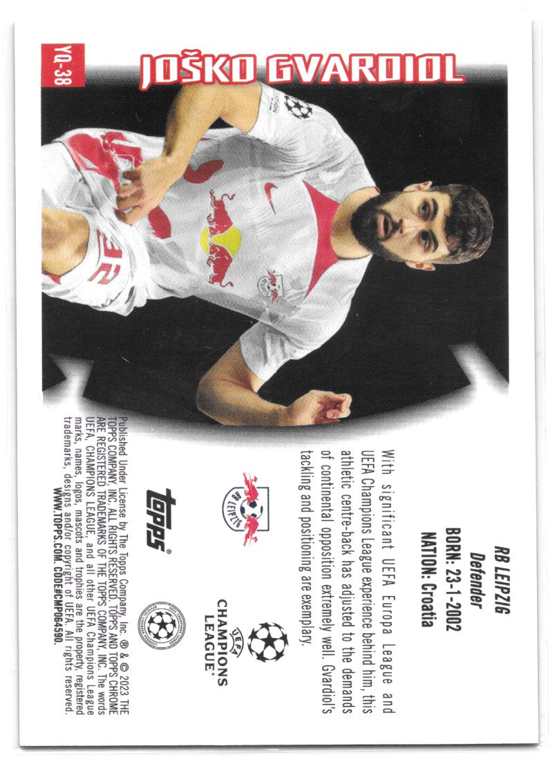 Josko Gvardiol (RB Leipzig) Youthquake Topps Chrome UEFA Club Competitions 22-23