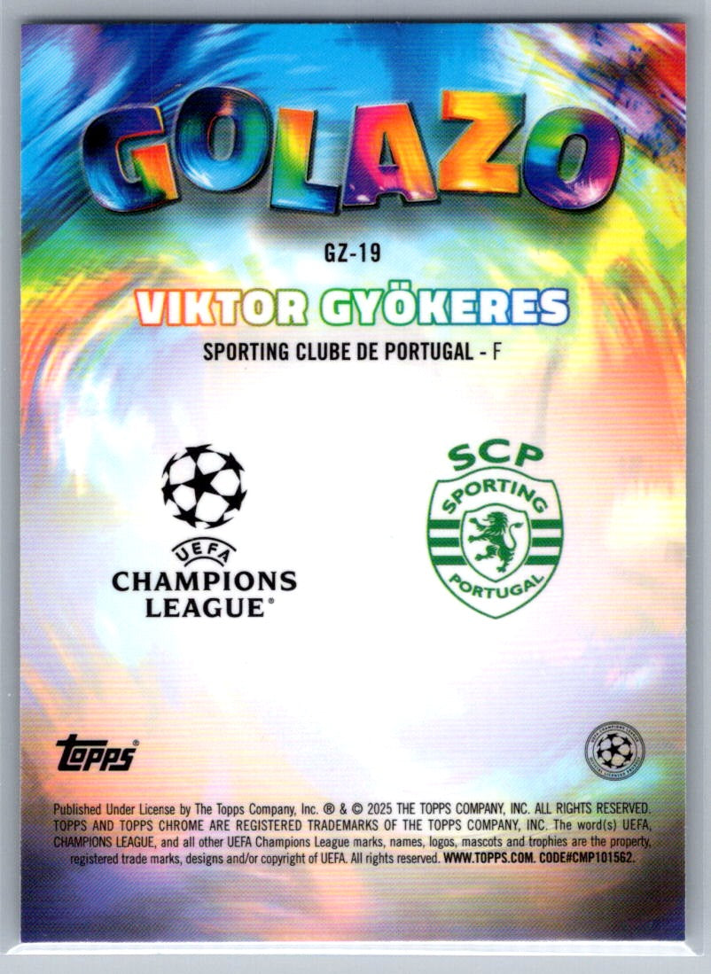 Viktor Gyokeres (Sporting Clube de Portugal) Golazo Topps Chrome UCC 24-25