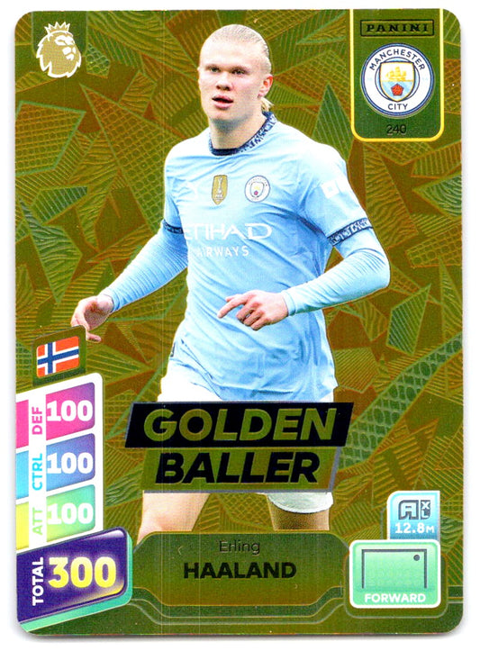Erling Haaland (Manchester City) Golden Baller Panini Premier League Adrenalyn XL Plus 2025