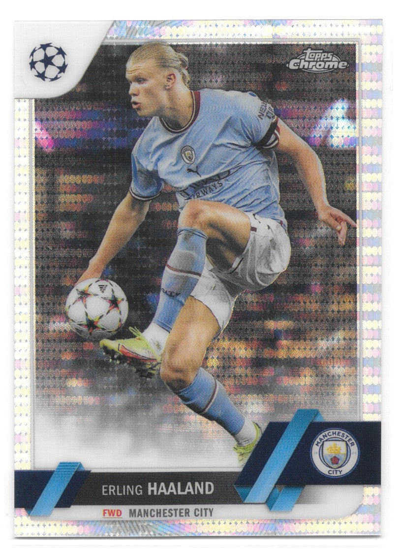 Erling Haaland (Manchester City) Pulsar Refractor Topps UEFA Club Competitions Chrome 22-23