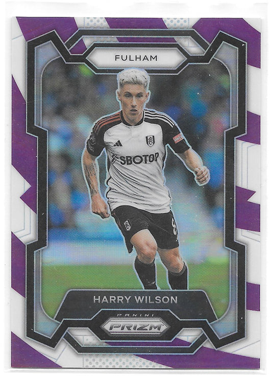 Harry Wilson (Fulham) Purple & White Stripes /92 Panini Prizm Premier League 23-24