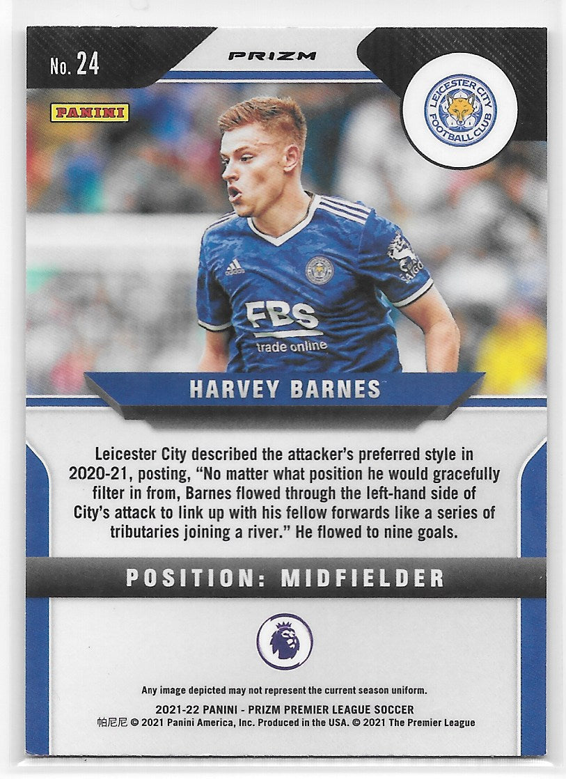 Harvey Barnes (Leicester City FC) Pink Ice Panini Prizm Premier League 21-22