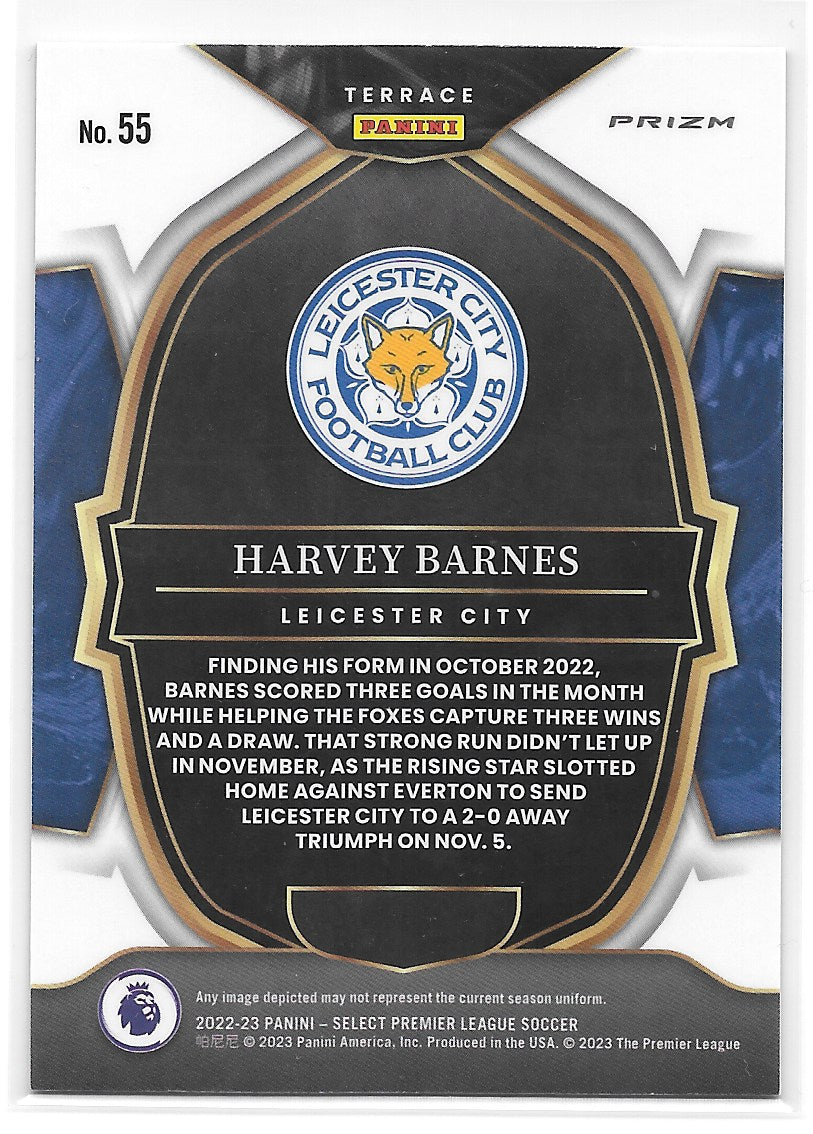 Harvey Barnes (Leicester City FC) Terrace Purple Mojo Panini Select Premier League 22-23