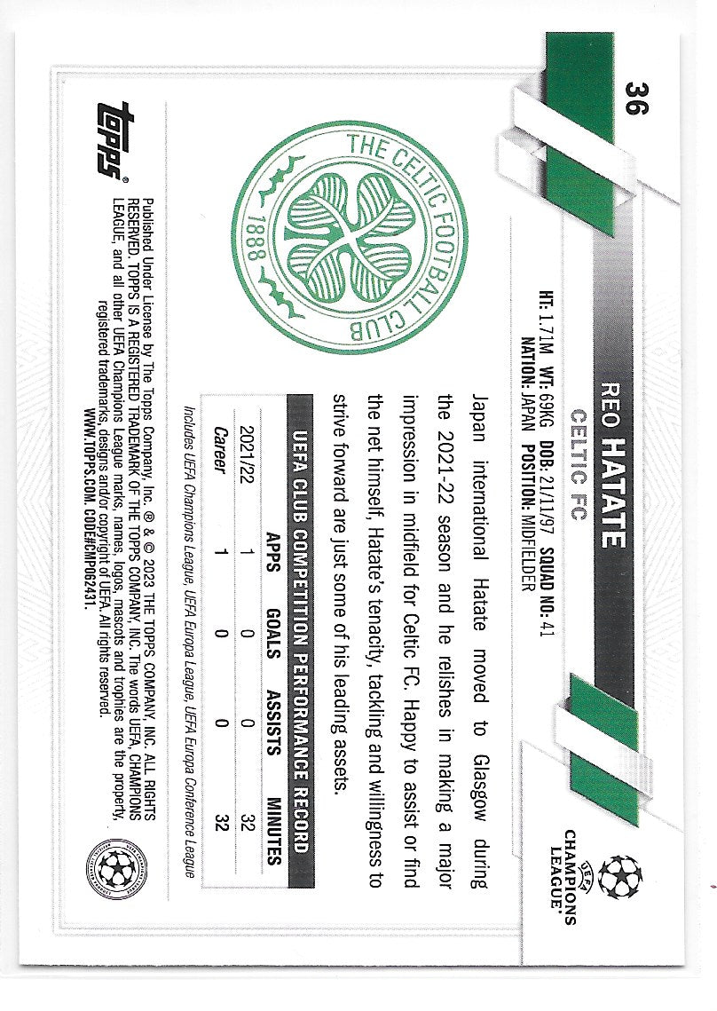 Reo Hatate (Celtic FC) Starball Foil Topps UCC Flagship 22-23