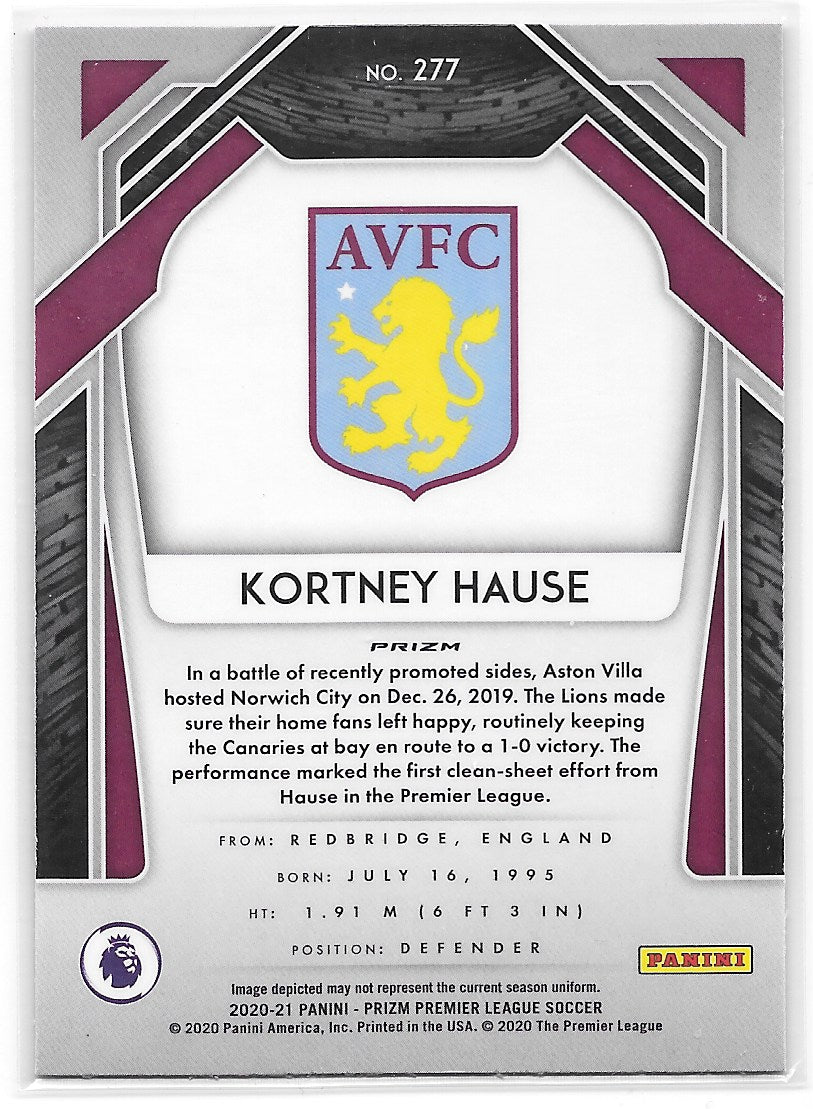 Kortney Hause (Aston Villa) Red Pulsar RC Panini Prizm Premier League 20-21