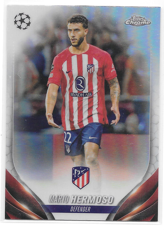 Mario Hermoso (Atletico de Madrid) Refractor Topps Chrome UEFA Club Competitions 23-24