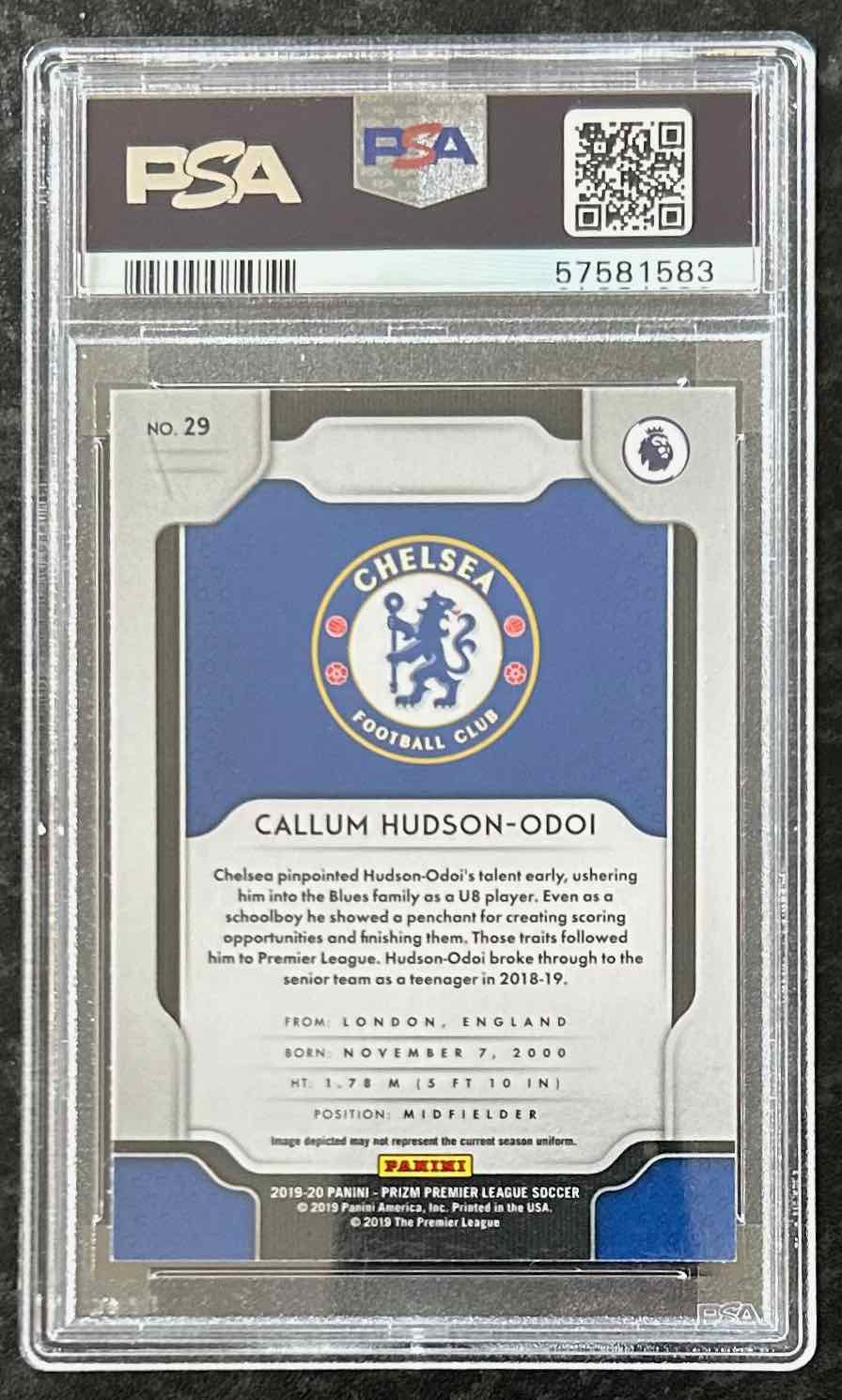 Callum Hudson-Odoi (Chelsea FC) Base RC Panini Prizm Premier League 19-20 PSA 10