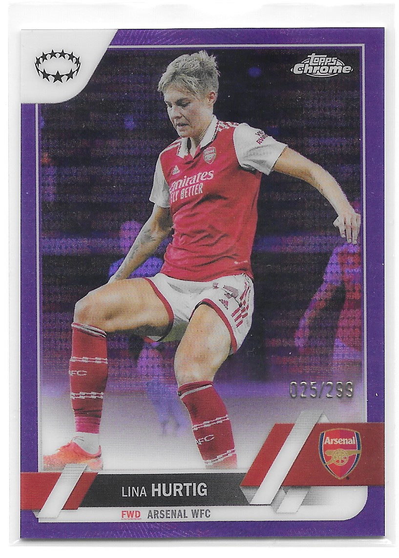 Lina Hurtig (Arsenal WFC) Purple Pulsar Refractor /299 Topps Chrome UEFA Women’s Champions League 22-23