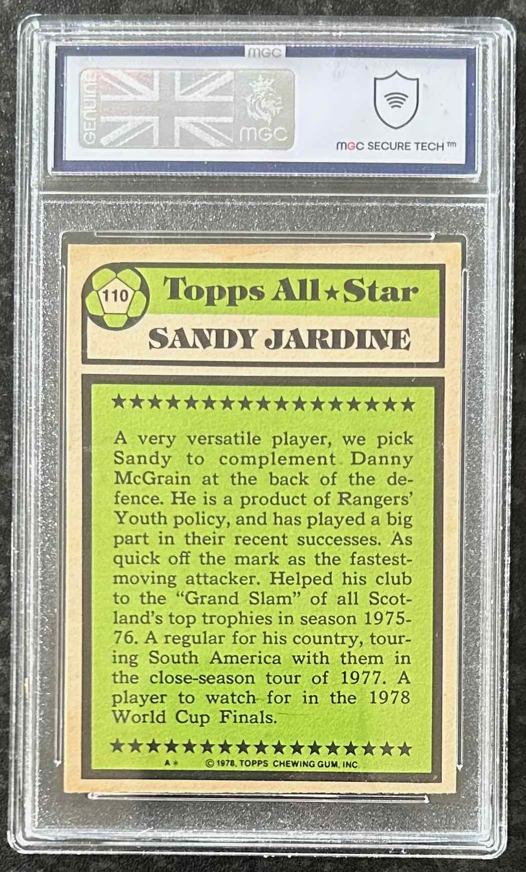 Sandy Jardine (Scotland) Topps All Stars 1978 MGC 5