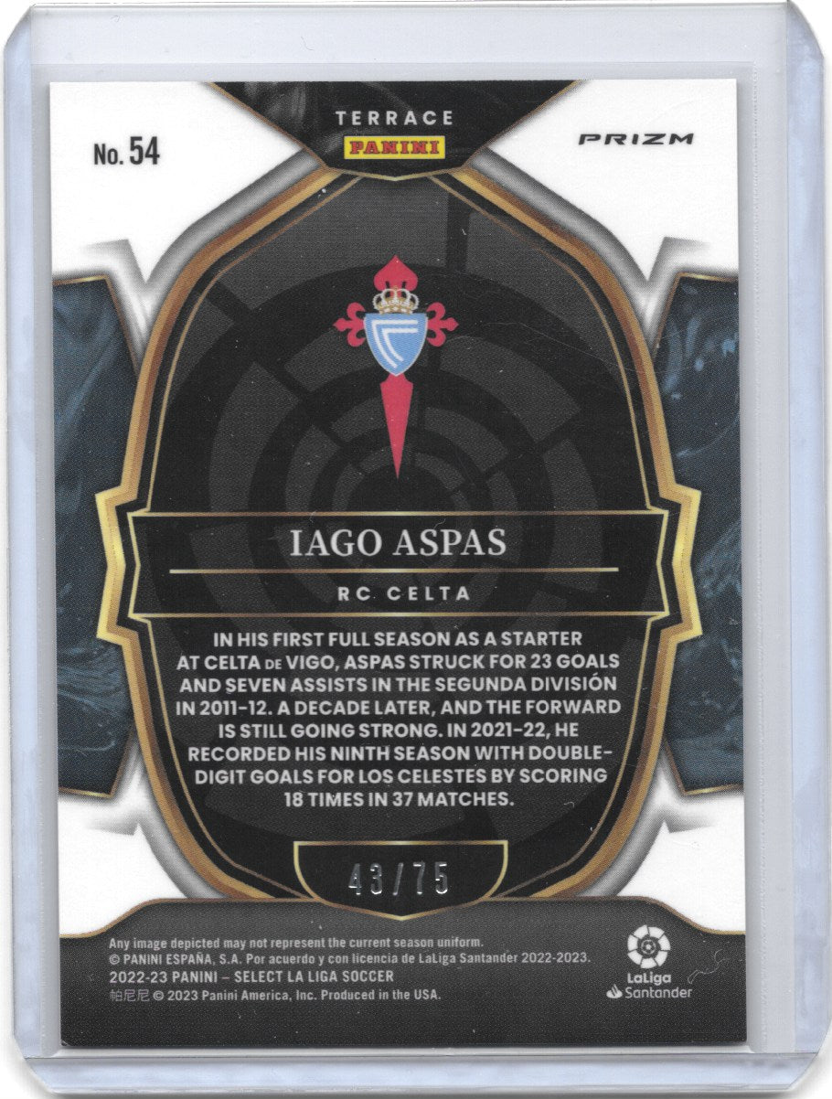 Iago Aspas (Celta Vigo) Terrace Purple /75 Panini Select La Liga 22-23