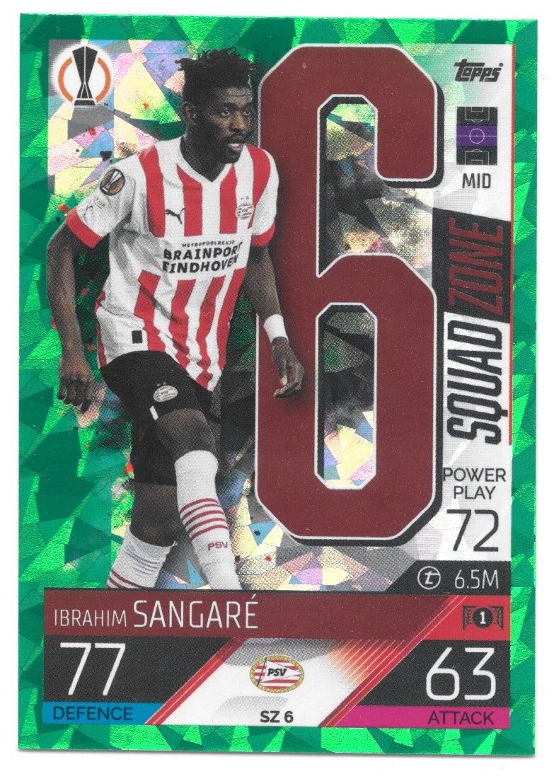 Ibrahim Sangare (PSV Eindhoven) Green Emerald Squad Zone Match Attax Extra 2023