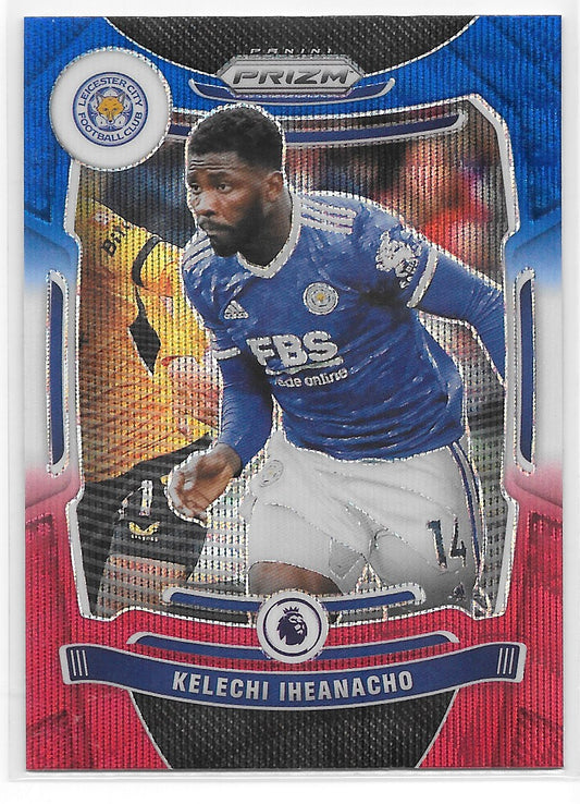 Kelechi Iheanacho (Leicester City FC) Red White Blue Panini Prizm Premier League 21-22