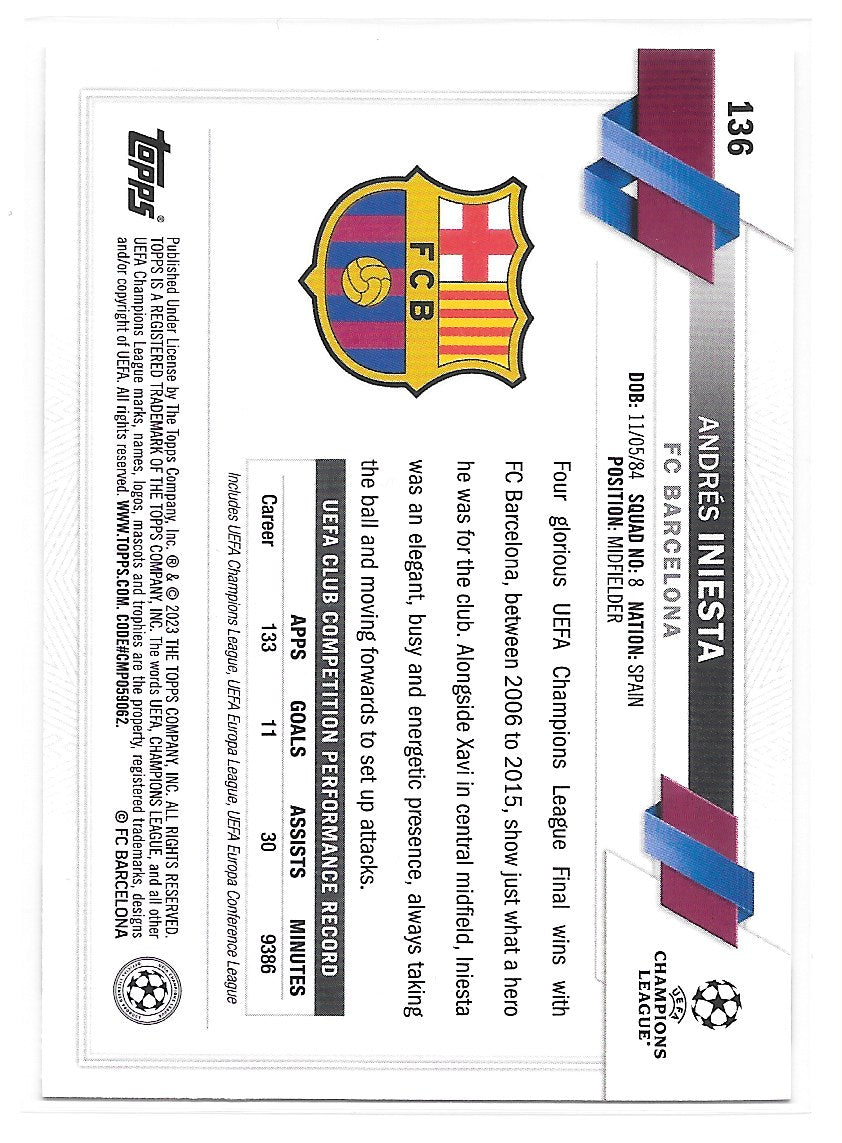 Andres Iniesta (FC Barcelona) Image Variation SP Topps UCC Flagship 22-23