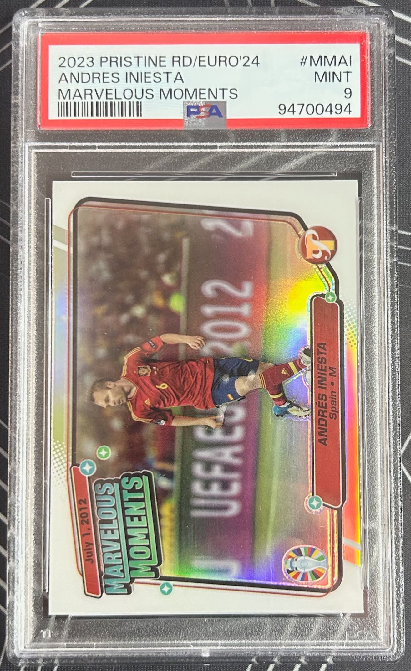 Andres Iniesta (Spain) Marvelous Moments Topps Pristine Road to Euro 2024 PSA 9 Pop 1
