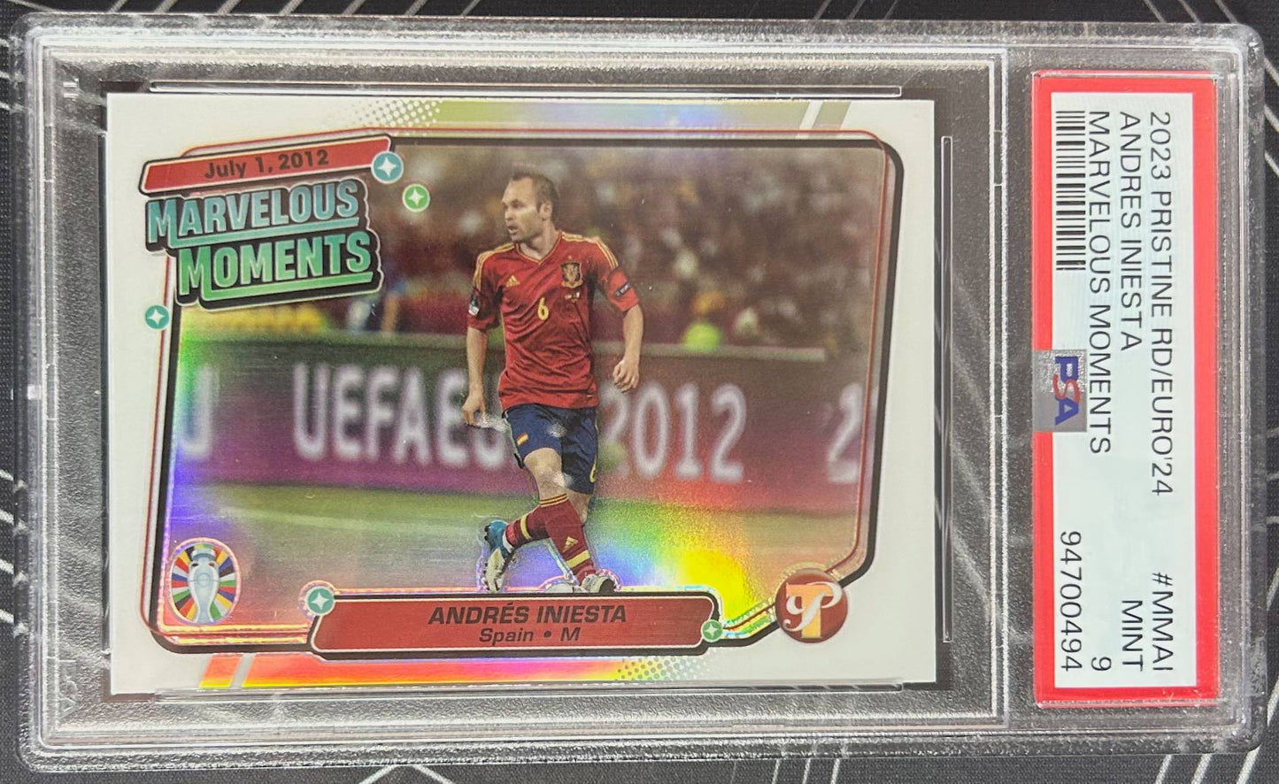 Andres Iniesta (Spain) Marvelous Moments Topps Pristine Road to Euro 2024 PSA 9 Pop 1