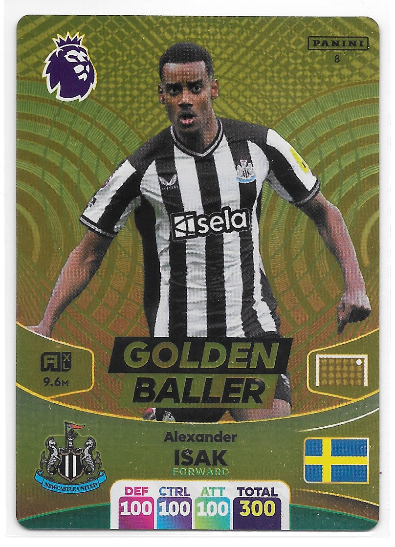 Alexander Isak (Newcastle United) Golden Baller Panini Premier League Adrenalyn XL 2024