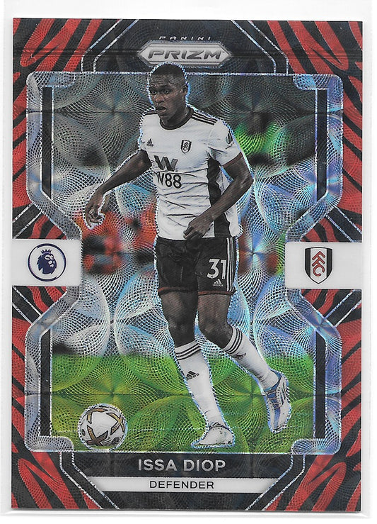 Issa Diop (Fulham FC) Tiger Stripe Choice SP Panini Prizm Premier League 22-23