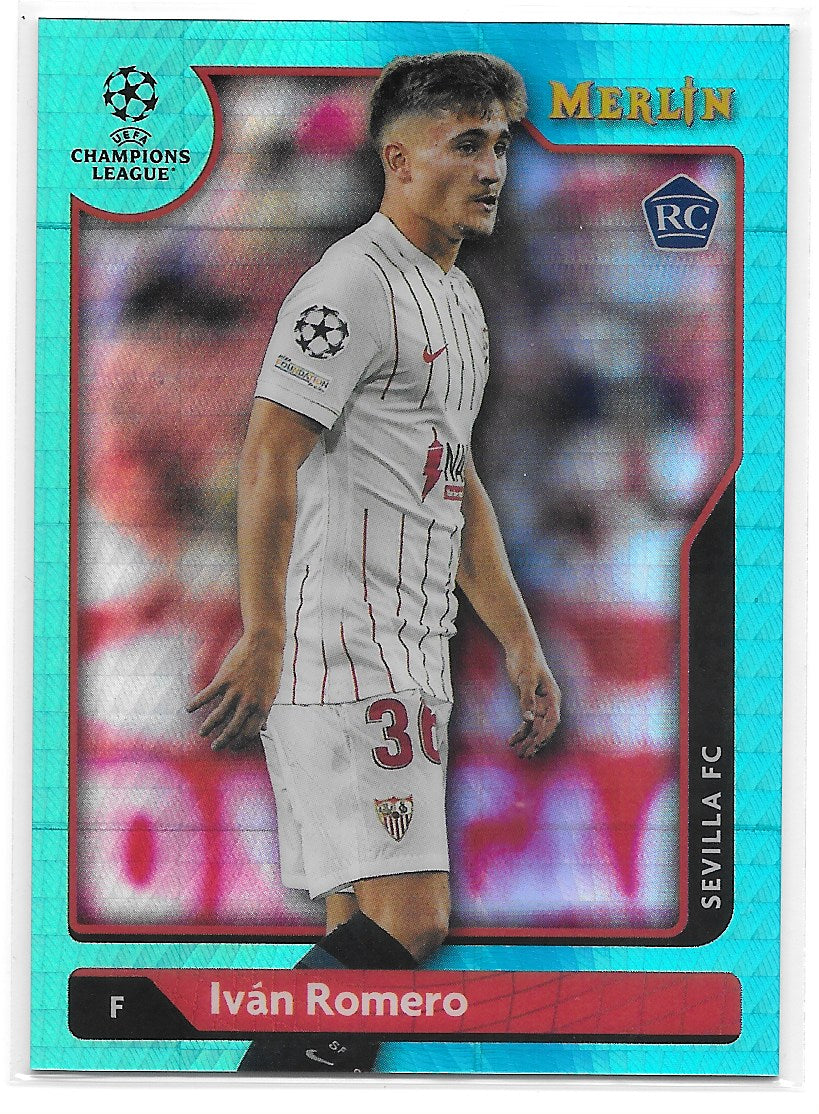 Ivan Romero (Sevilla FC) Aqua Prism Refractor RC Topps Merlin Chrome 21-22