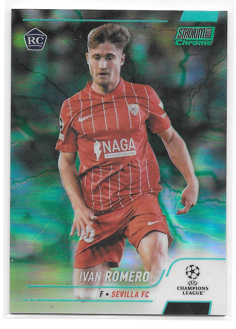 Ivan Romero (Sevilla FC) Aqua/Green Electric Charge /199 RC Topps Stadium Club Chrome 21-22