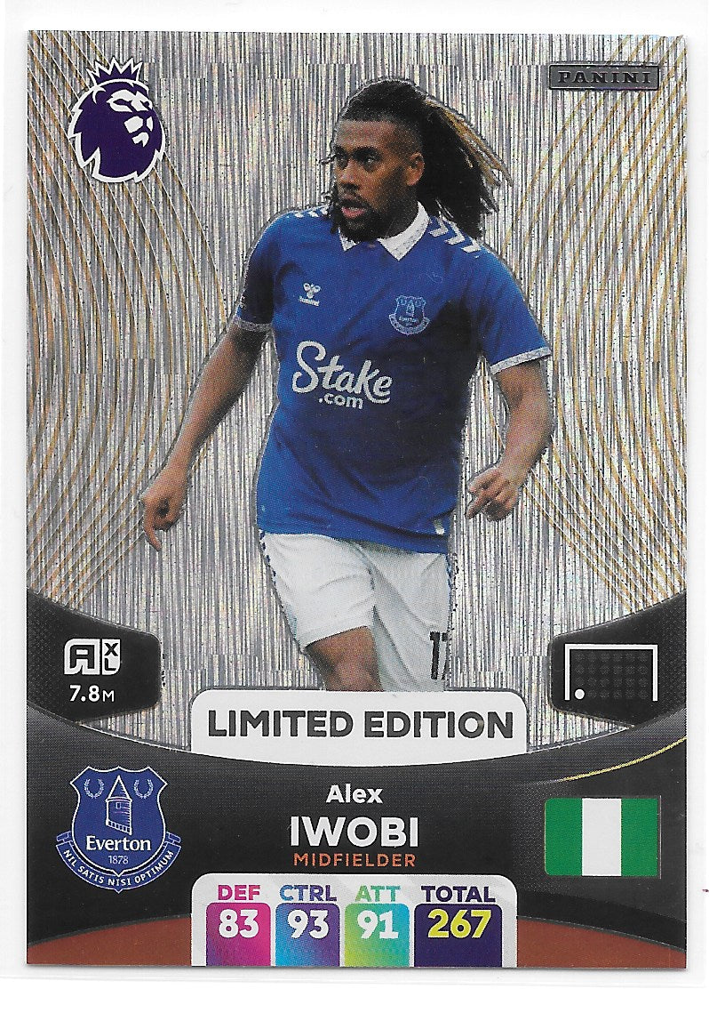 Alex Iwobi (Everton) Limited Edition Panini Premier League Adrenalyn XL 2024