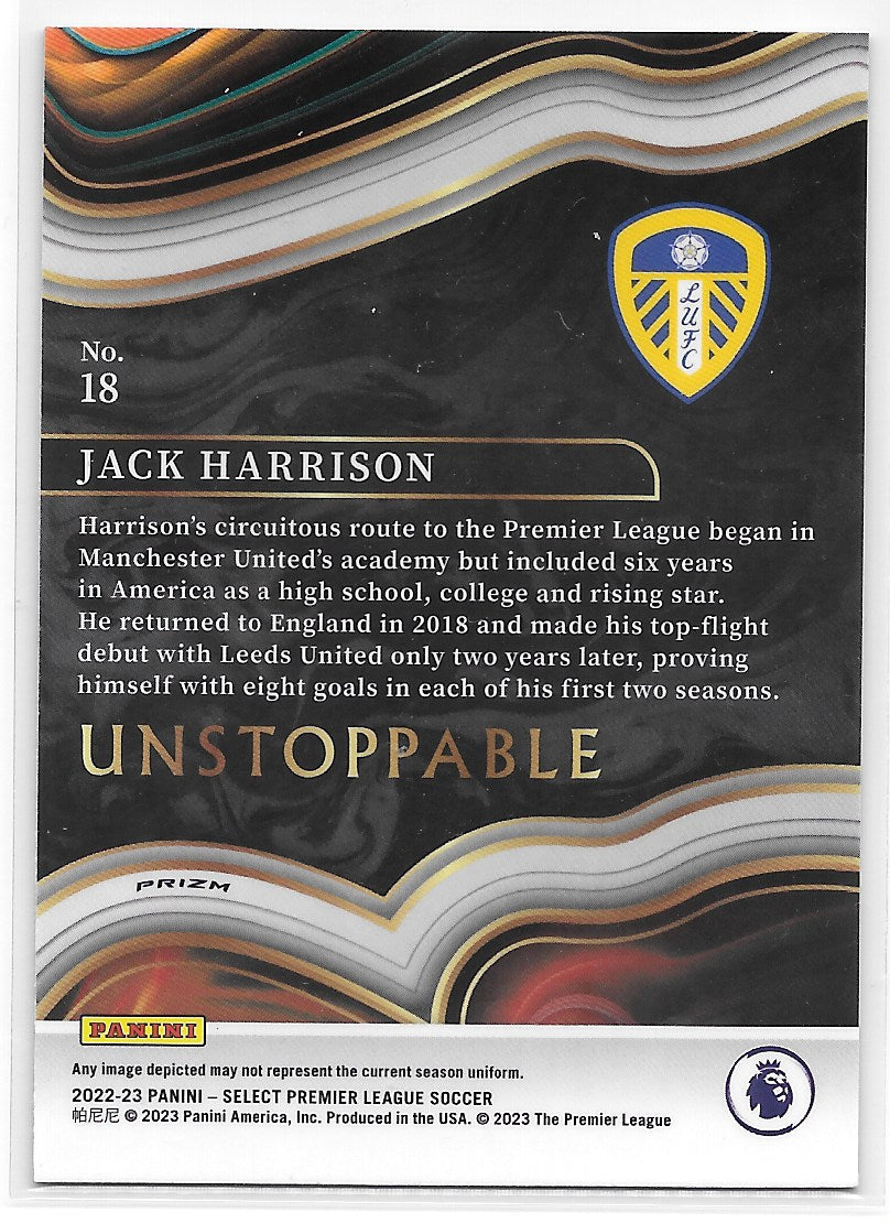 Jack Harrison (Leeds United) Unstoppable Panini Select Premier League 22-23