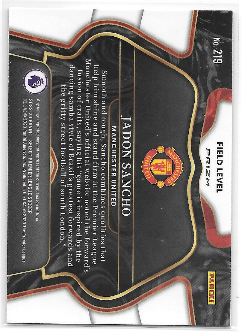 Jadon Sancho (Manchester United) Field Level Silver Panini Select Premier League 22-23