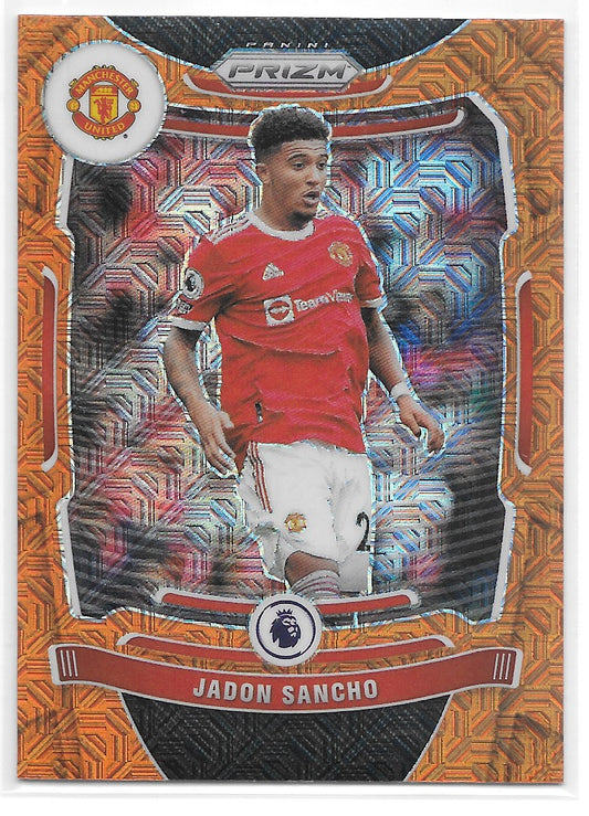 Jadon Sancho (Manchester United) Orange Mojo Panini Prizm Premier League 21-22