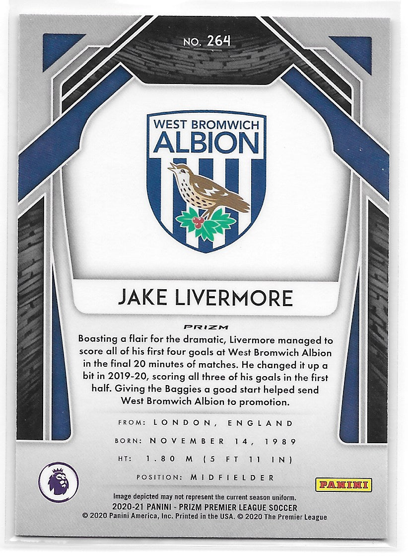 Jake Livermore (West Bromwich Albion) Pink Ice Panini Prizm Premier League 20-21