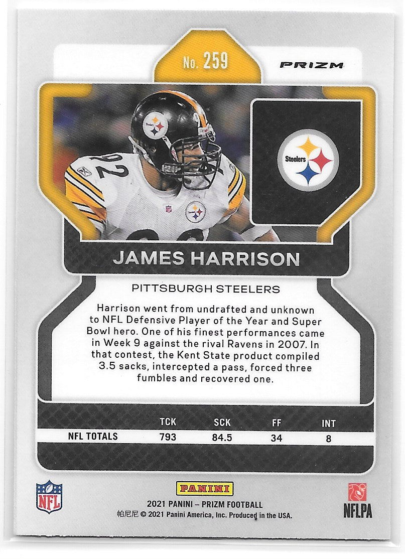 James Harrison (Pittsburgh Steelers) No Huddle Prizm Panini Prizm Football 2021