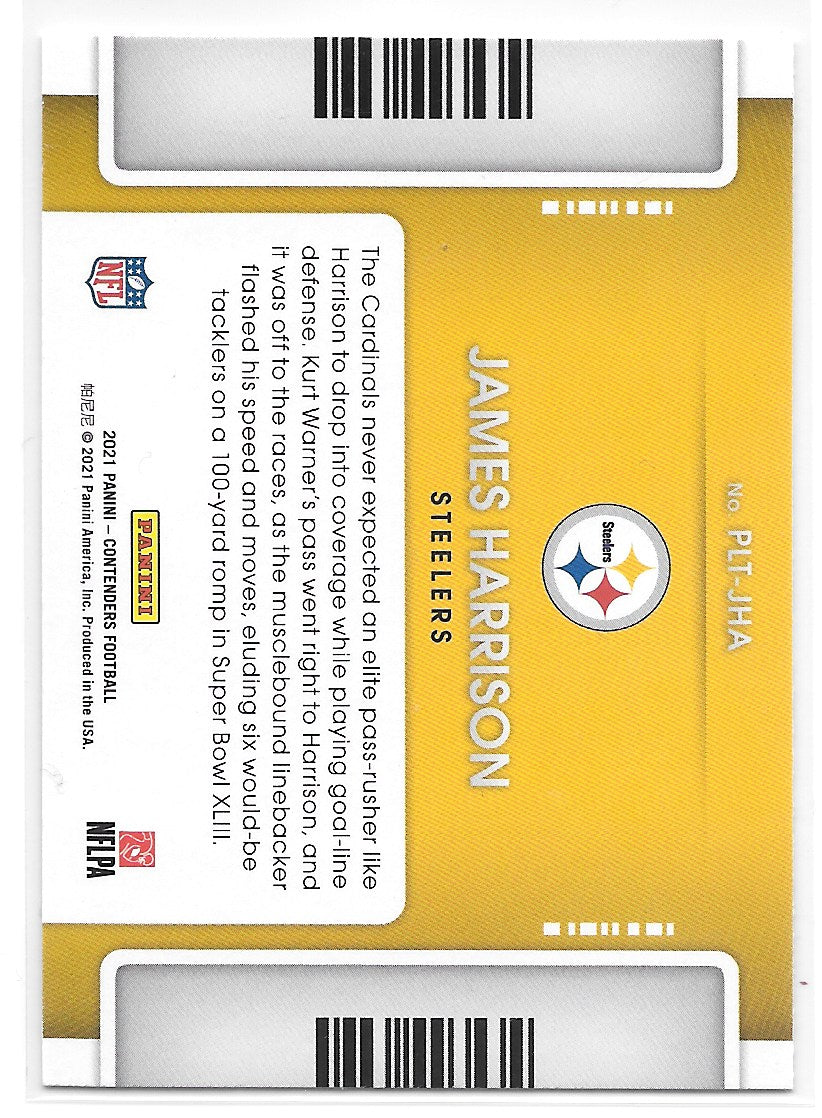 James Harrison (Pittsburgh Steelers) Playoff Ticket Panini Contenders Football 2021