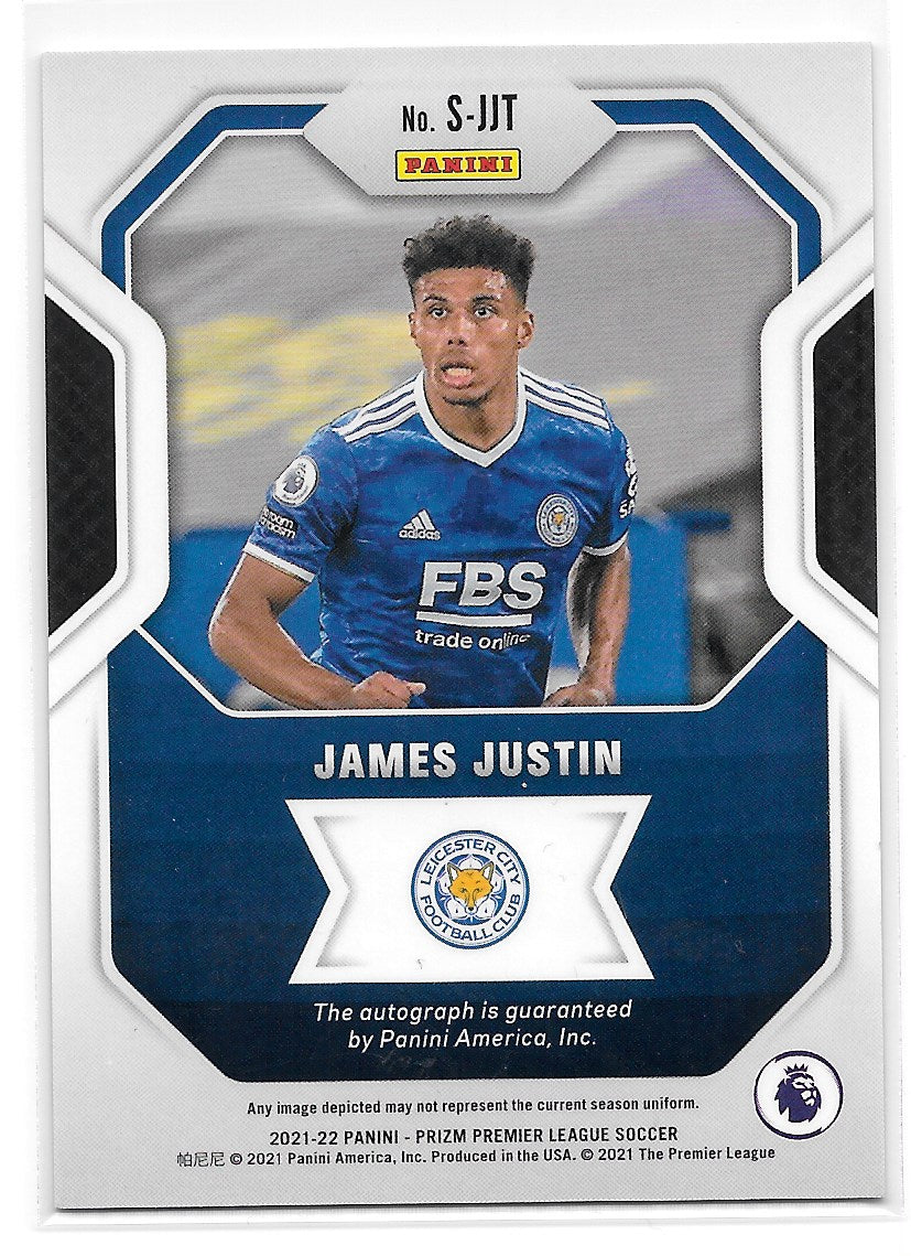 James Justin (Leicester City) Signatures Panini Prizm Premier League 21-22